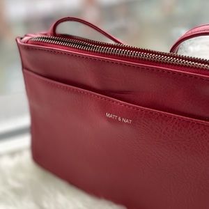 Red Matt & Nat Crossbody Purse with Silver Accents